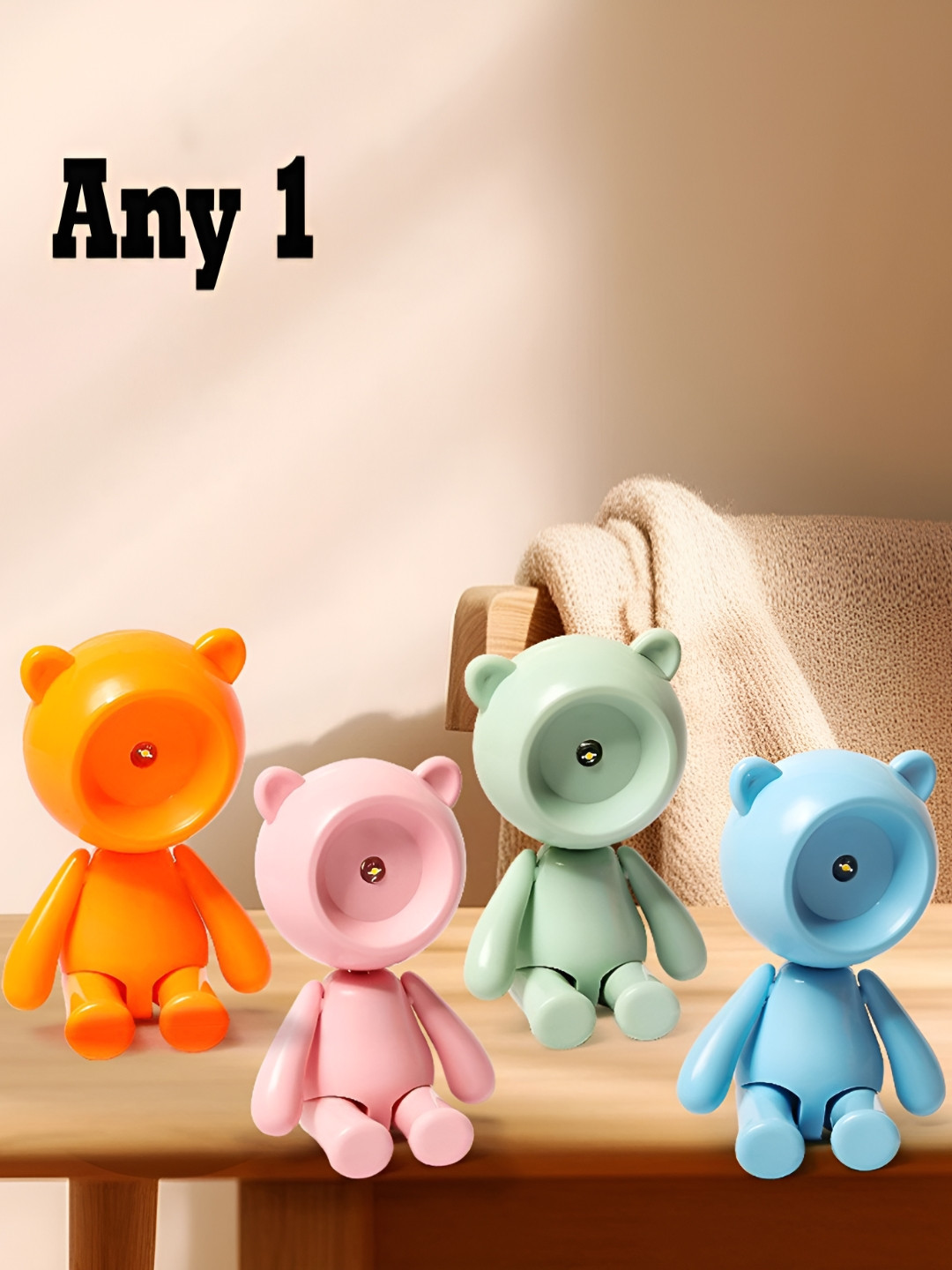 Flenzy Blue Acrylic Traditional Semi-Sphere Table Lamp