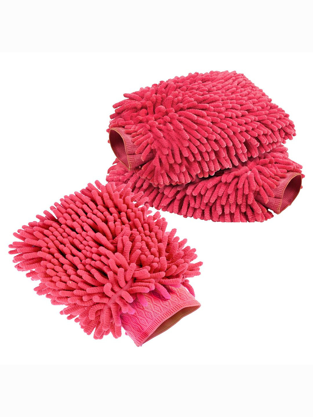 Kuber Industries 3 Pcs Pink Multipurpose Microfiber Glove Duster for Home Cleaning Duster