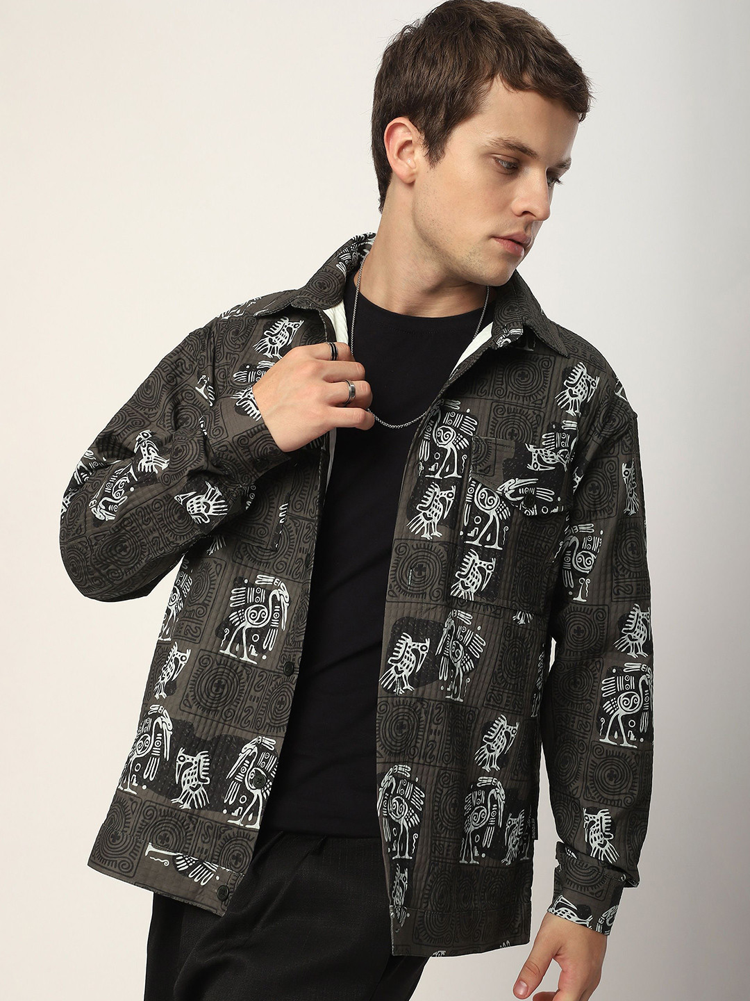 Beyoung Tribal Print Shacket