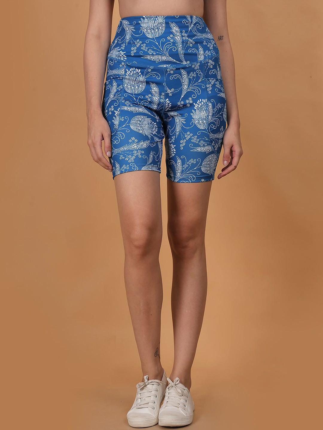 N-Gal Women Printed Slim Fit Training or Gym Sports Shorts