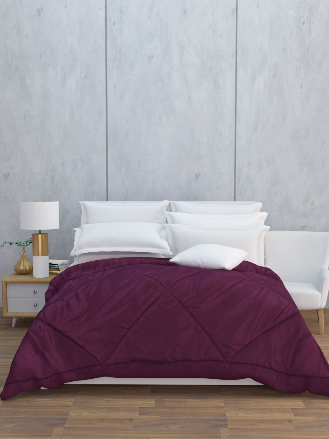 HAPPY HUES Purple 380 GSM Double Bed Comforter