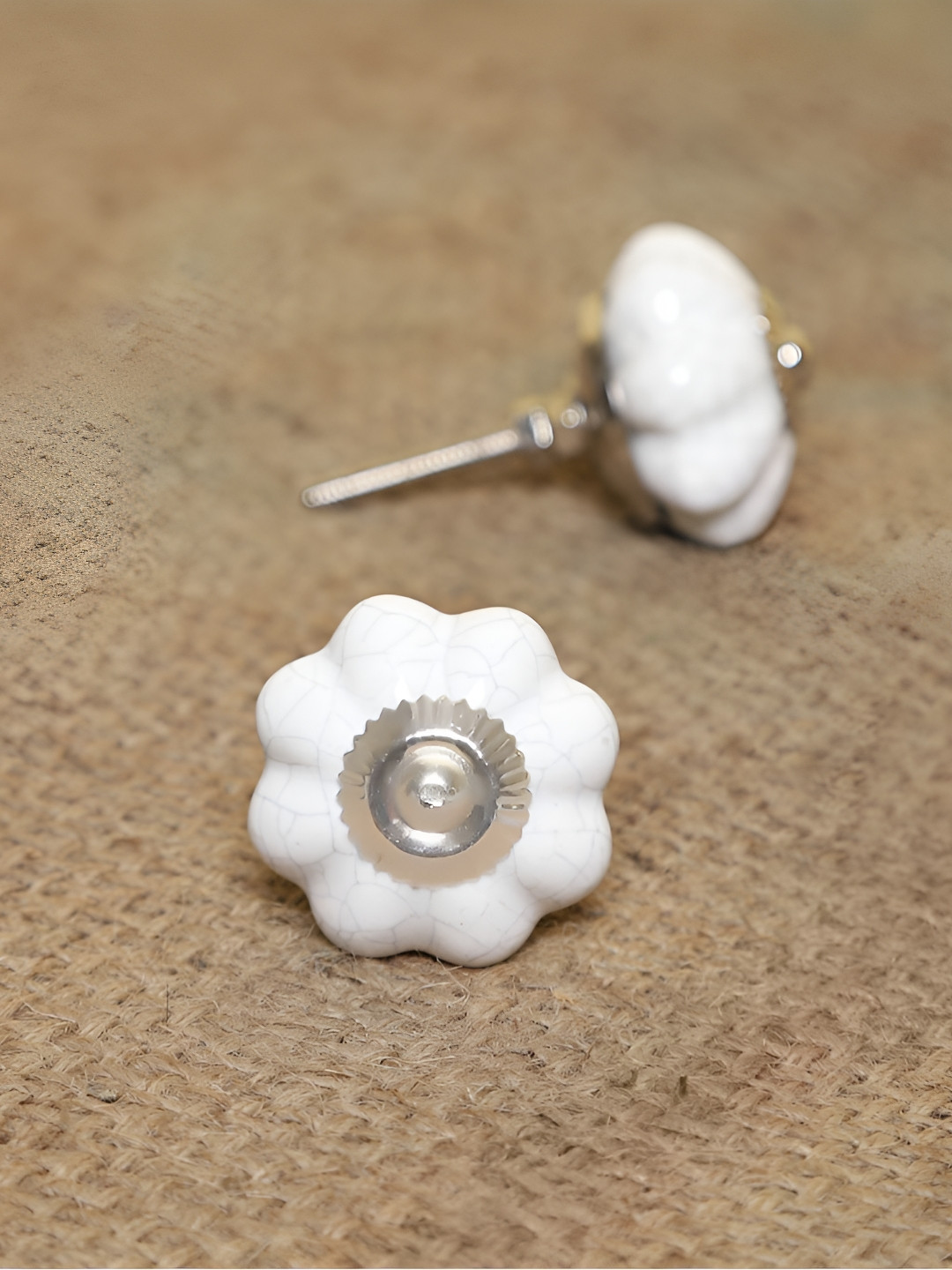 MODEFE White 6 Pieces Ceramic Door Knobs
