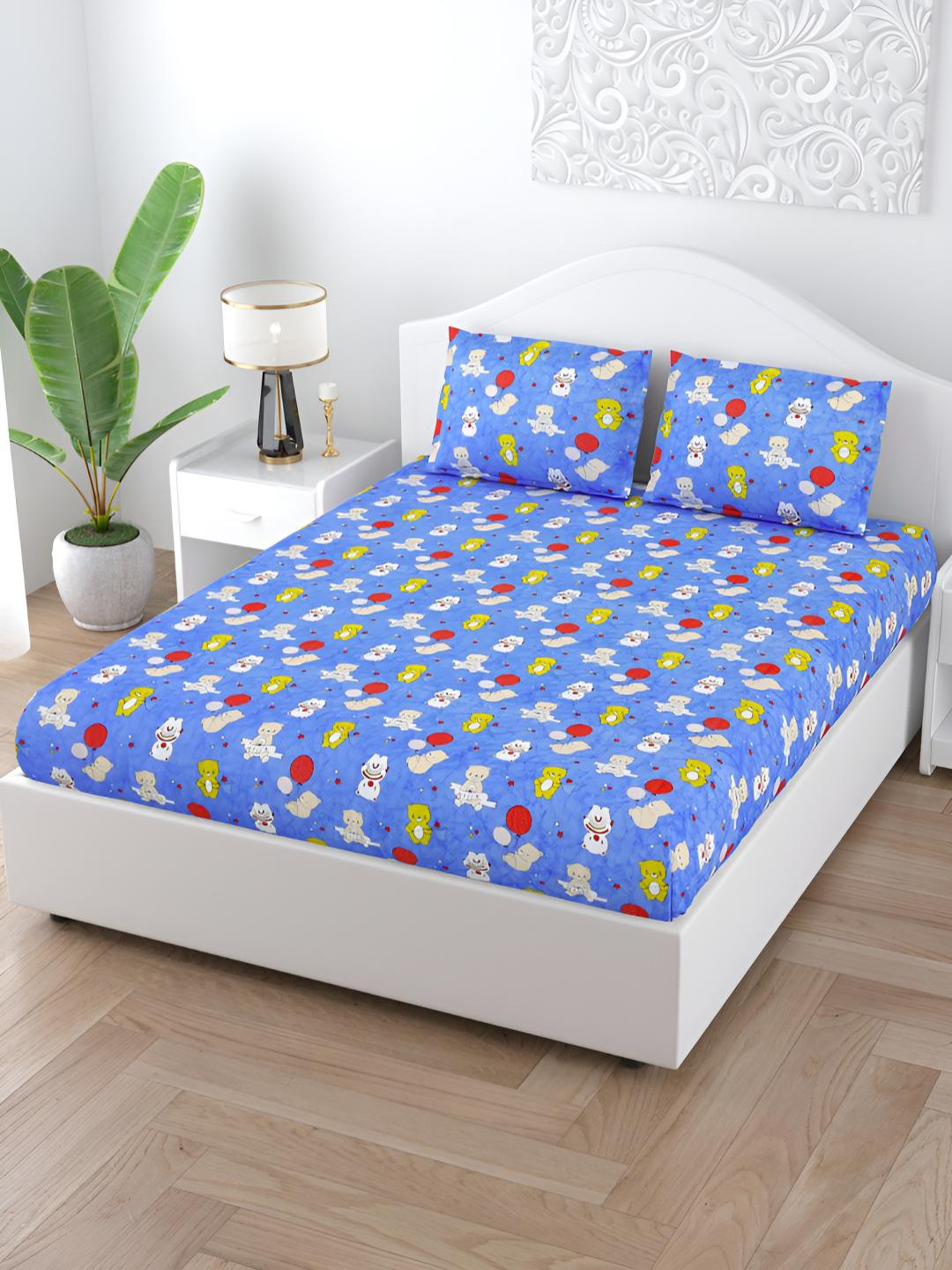 BED-SHEET.COM Blue & Red Cartoon Characters Microfiber Mild Winter 300 GSM Single Bed Comforter