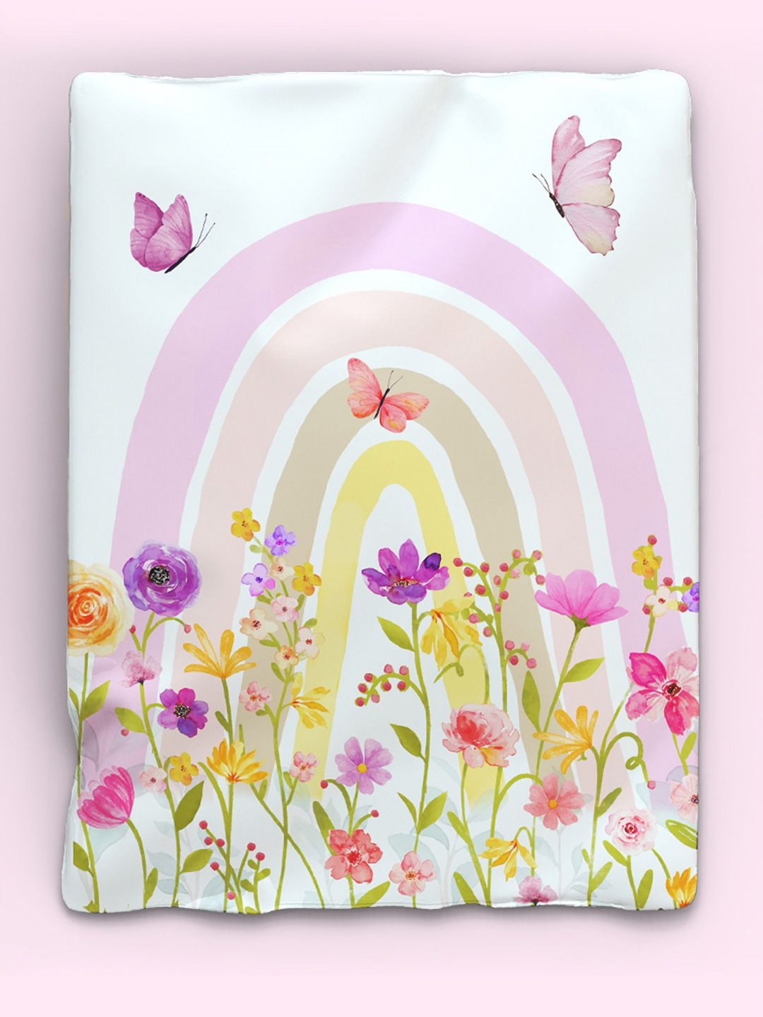 Fancy Fluff Pink Floral AC Room Single Bed Quilt