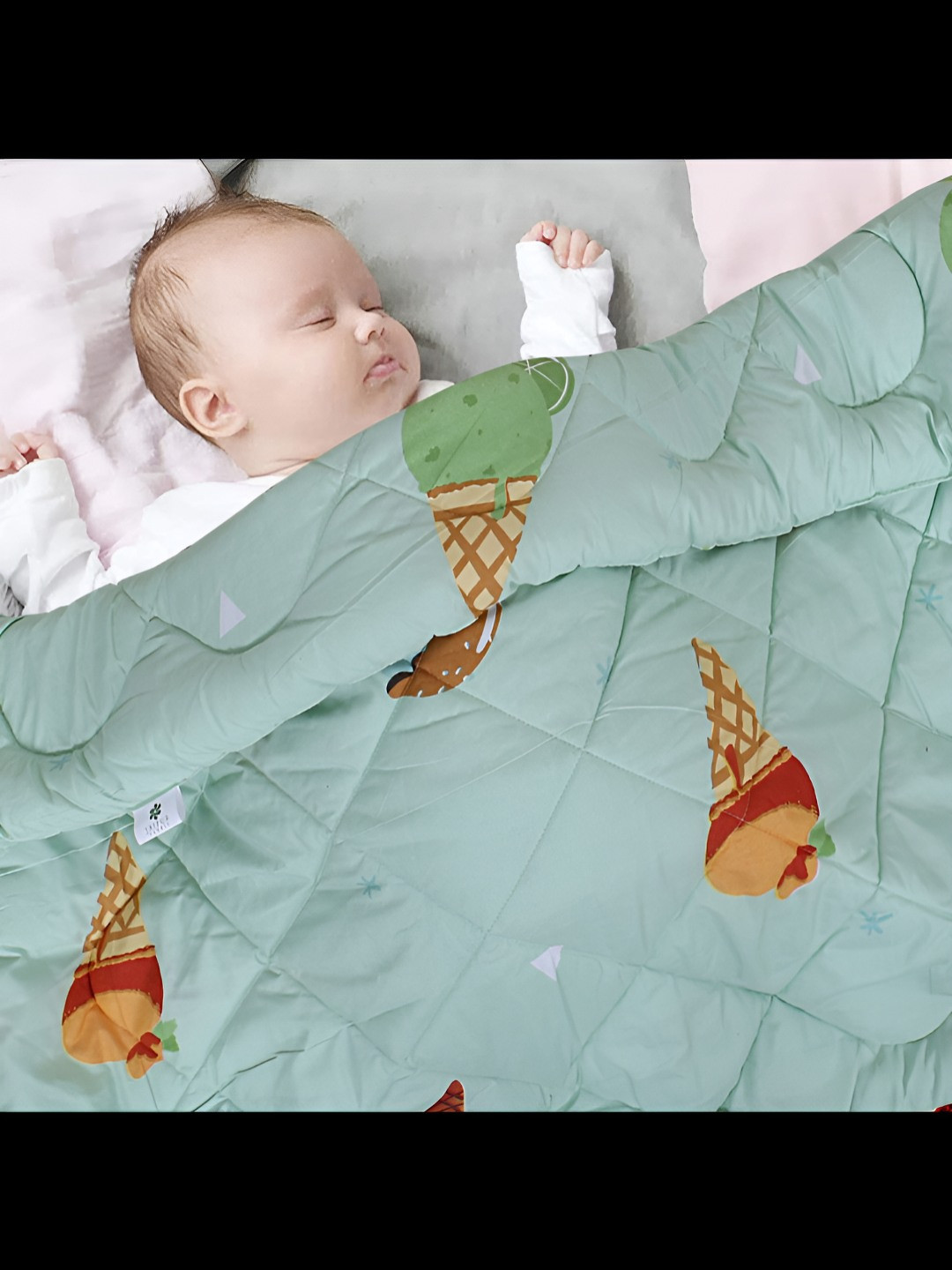 BED-SHEET.COM Fluorescent Green & Brown Cartoon Characters Microfiber Mild Winter 300 GSM Single Bed