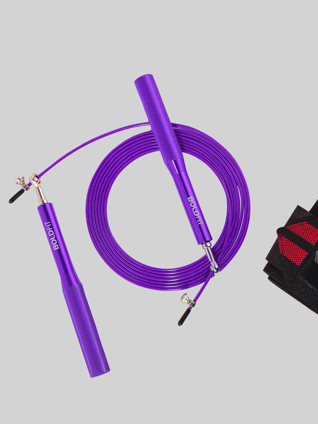 BOLDFIT Aluminum Skipping Rope With Adjustable Height