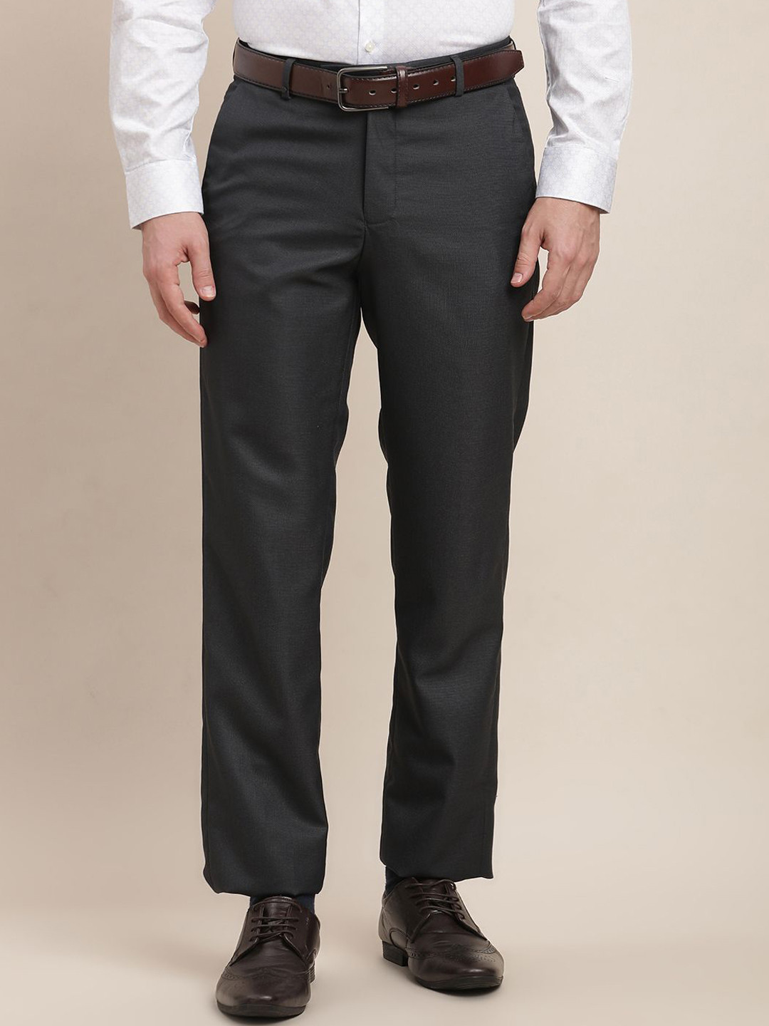 Turtle Men Tailored Straight Fit Formal Trousers