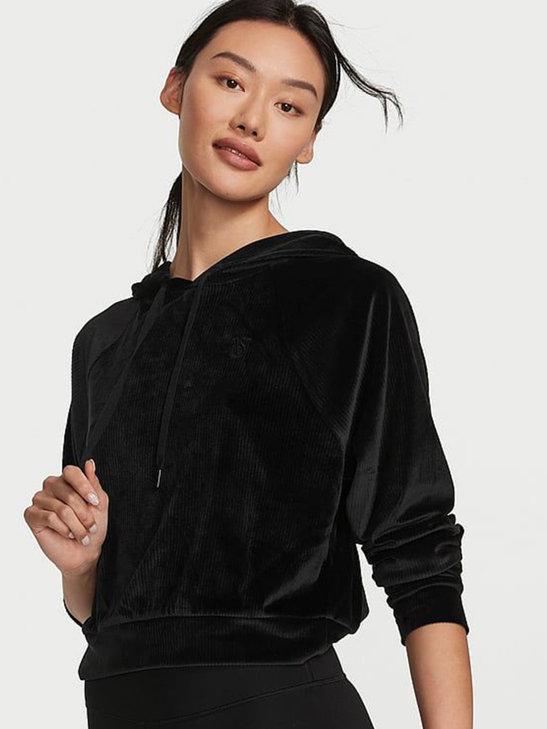 Victoria's Secret Ribbed Velour Pullover Hoodie