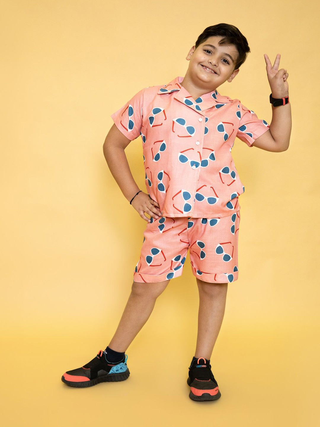 CORD OF LOVE Boys Printed Shirt with Shorts