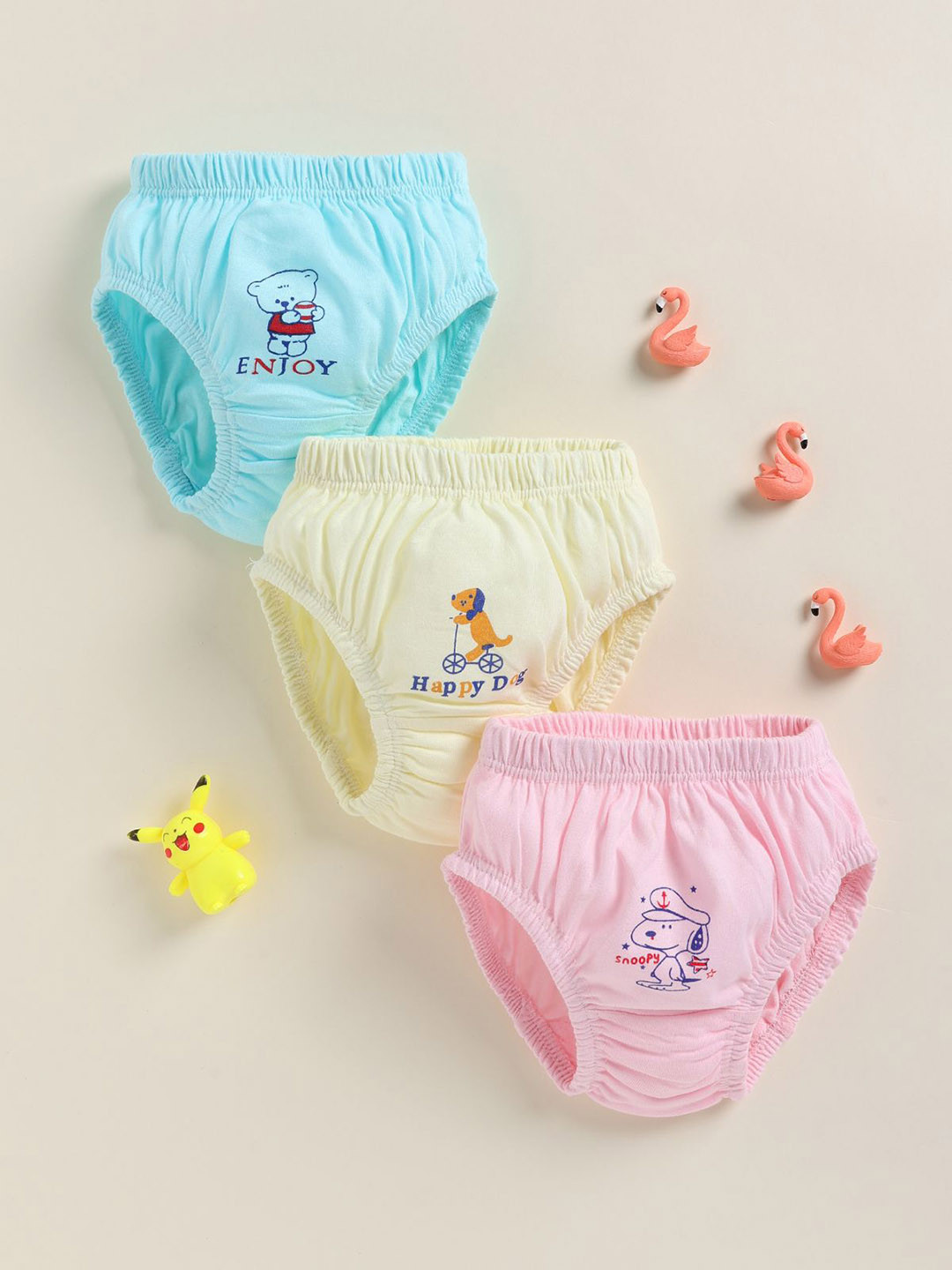 Redden Kids Assorted Pack of 3 Printed Cotton Briefs