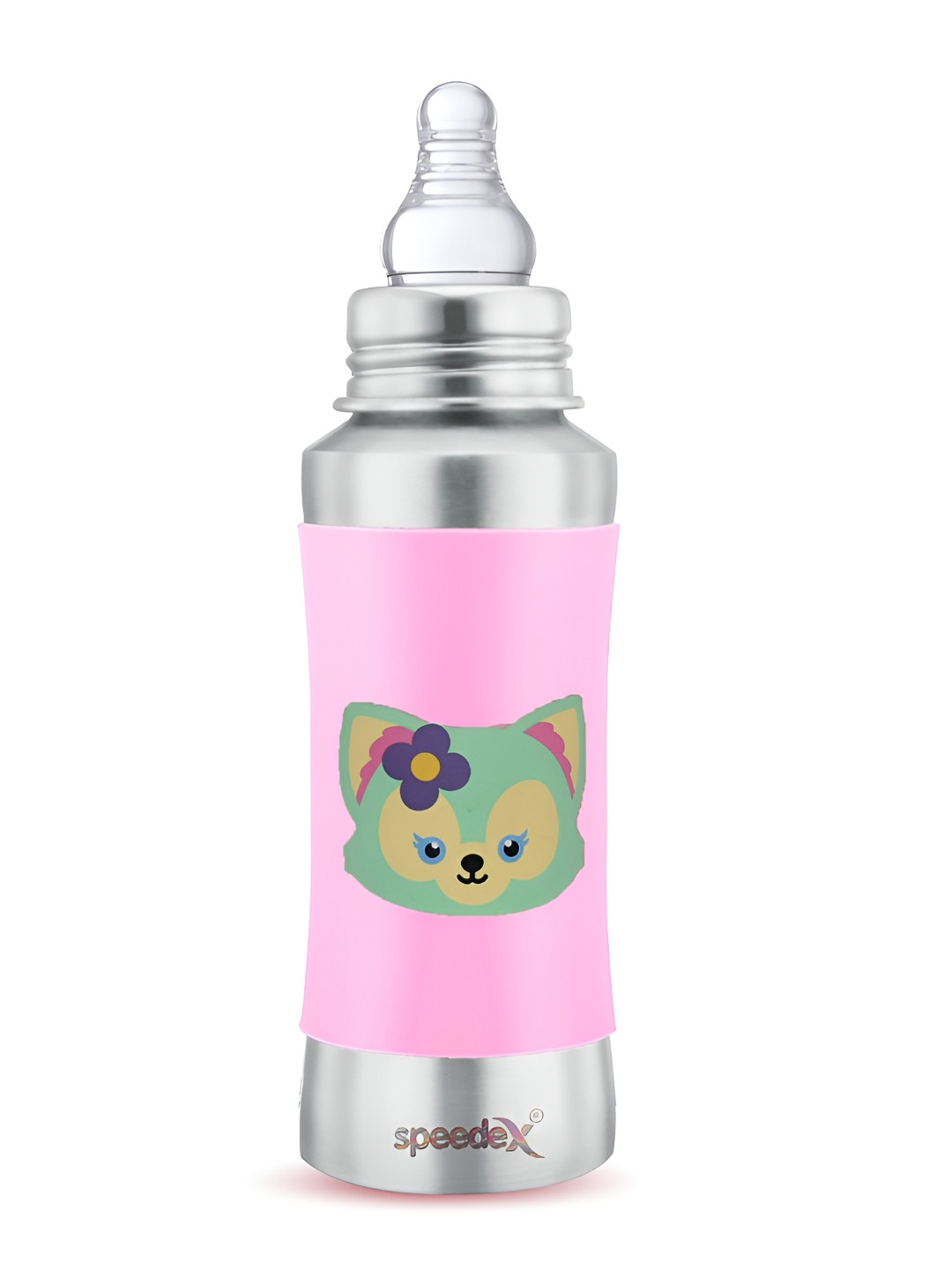 Speedex Pink Conversational Stainless Steel Spill Proof Water Bottle - 140ml