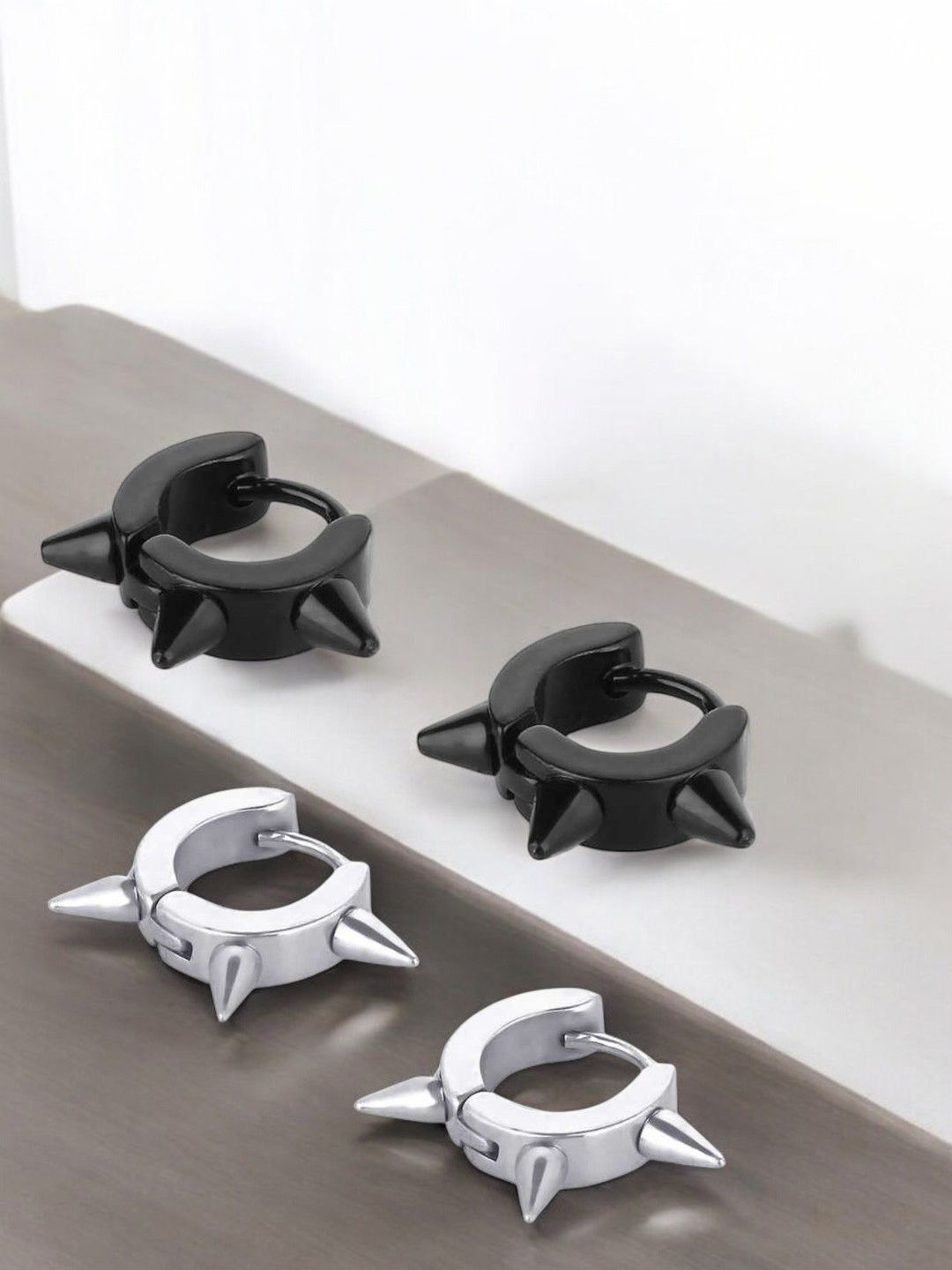 The Roadster Lifestyle Co Set Of 2 Spiky Ear Hoops