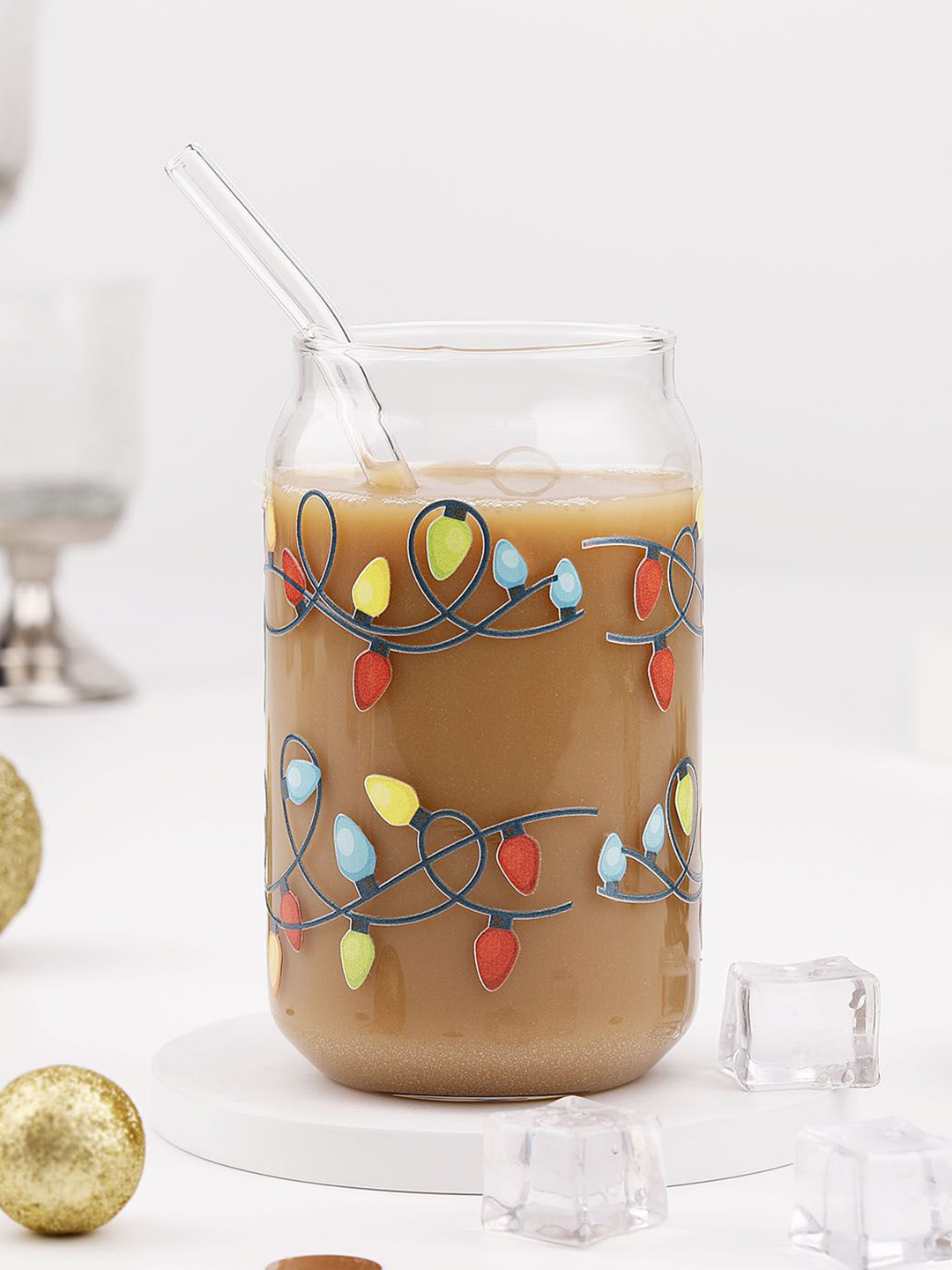 IGP Unisex Christmas Cheer Glass With Straw