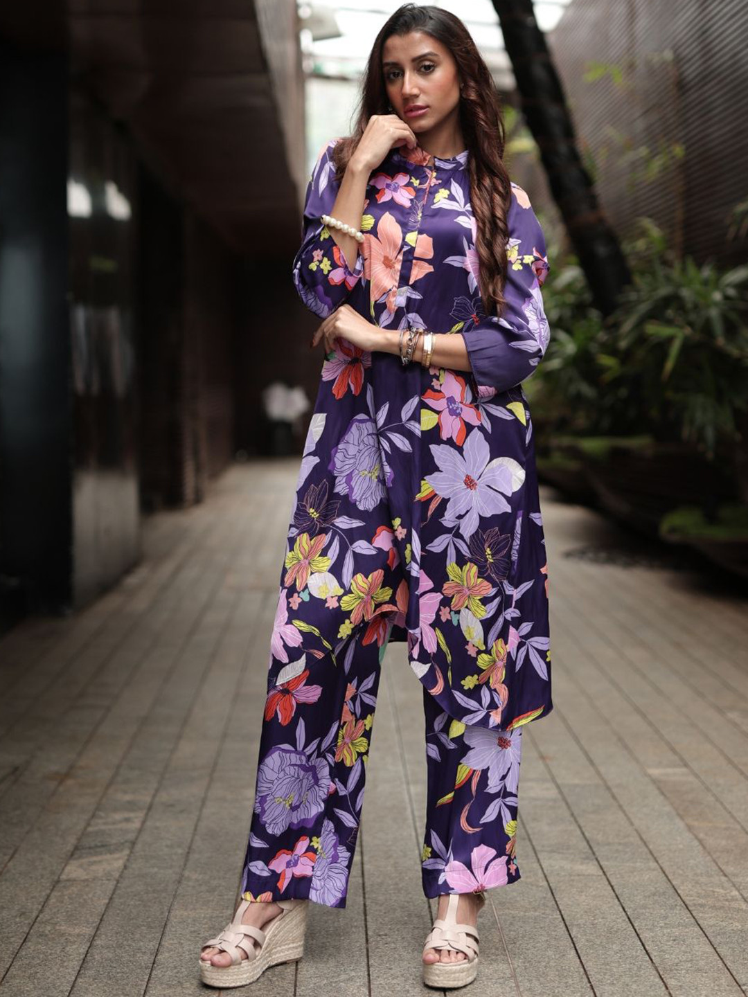 Svamsa Printed Tunic With Trouser Co-Ords