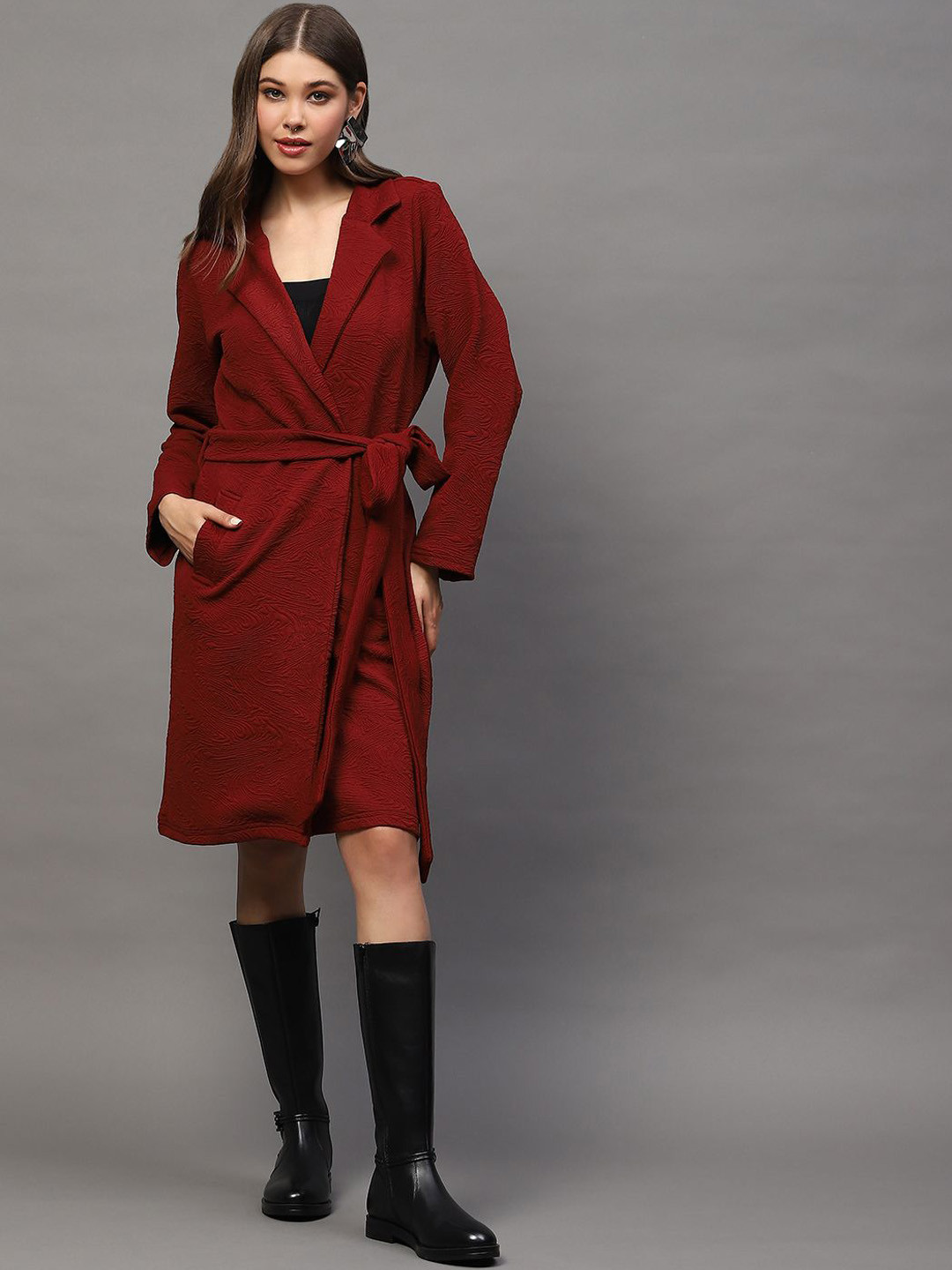 StyleCast X SERA Women Belted Longline Quilted Coat