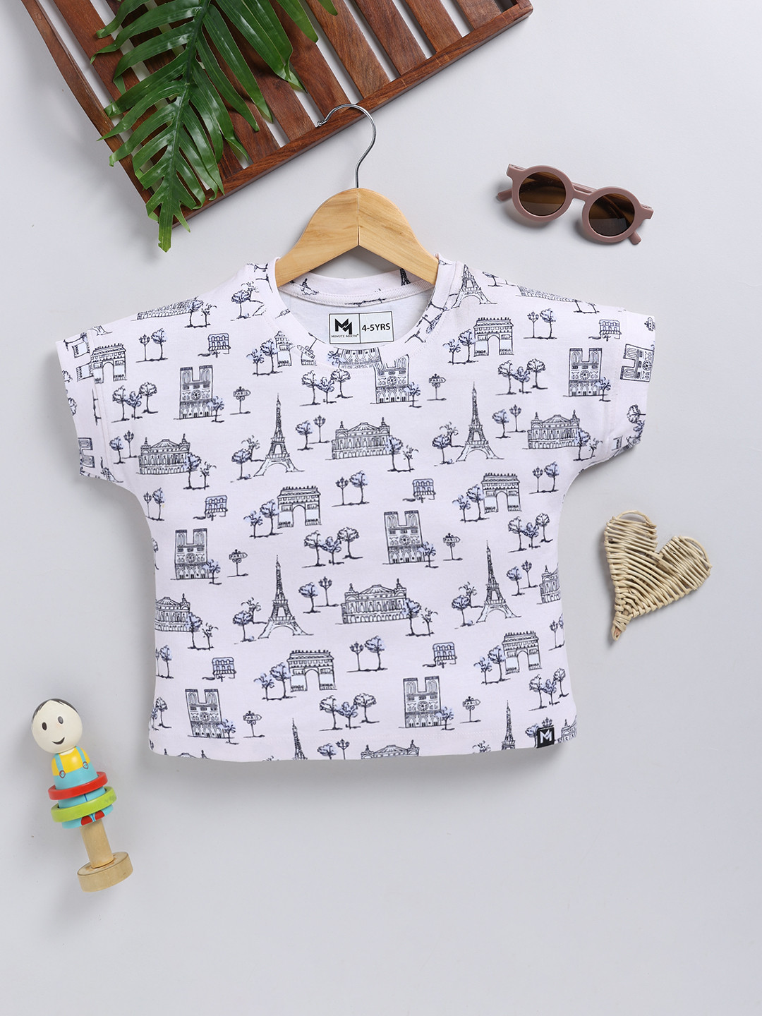 YK X Minute Mirth Girls Conversational Printed Extended Sleeves Pure Cotton T-shirt