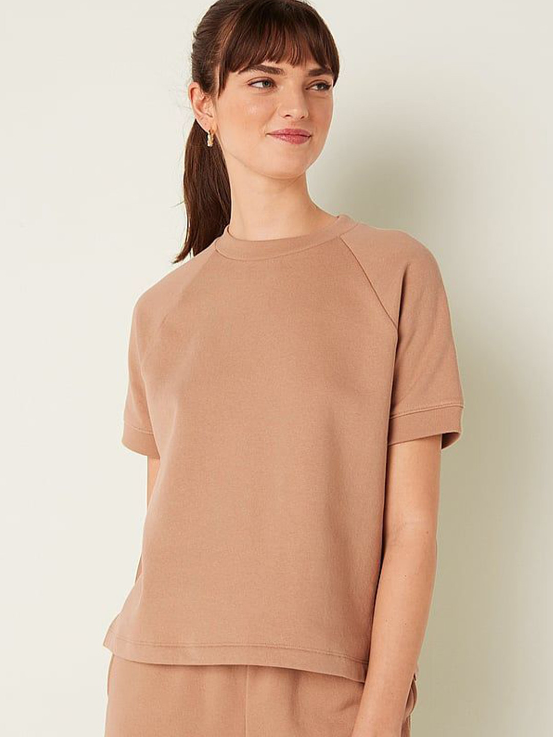 Victoria's Secret PINK Everyday Fleece Short-Sleeve Crewneck Sweatshirt