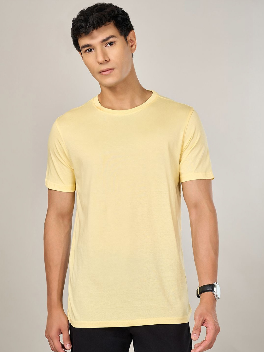 BYFORD by Pantaloons Men Raw Edge Slim Fit T-shirt