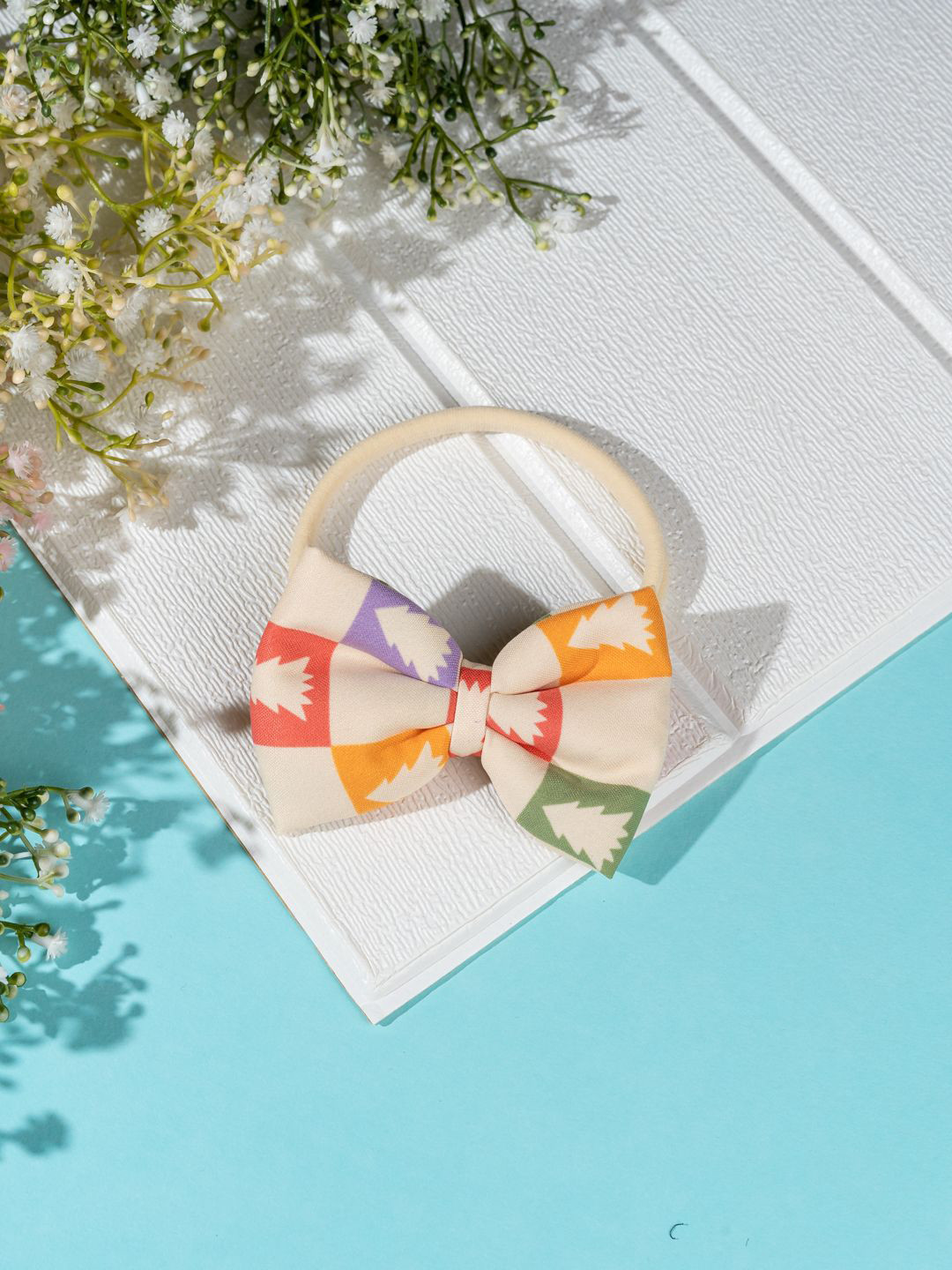 Arendelle Christmas Tree Theme Pastel Yellow Bow Headband