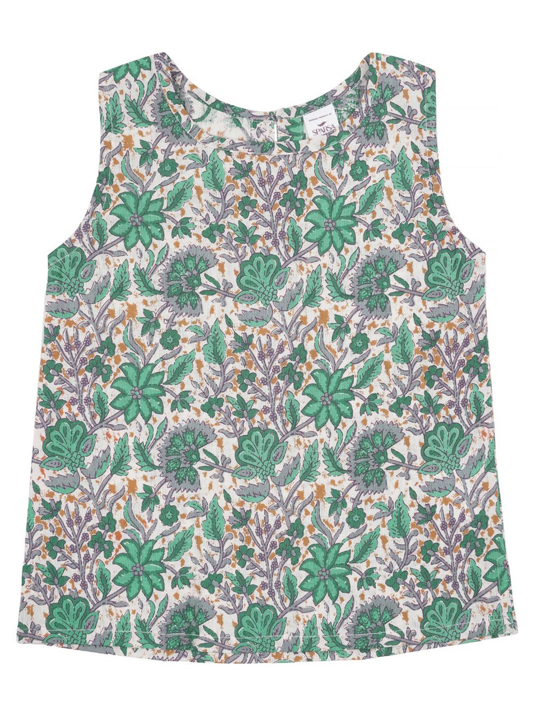 SPARSA Tropical Print Cotton Top