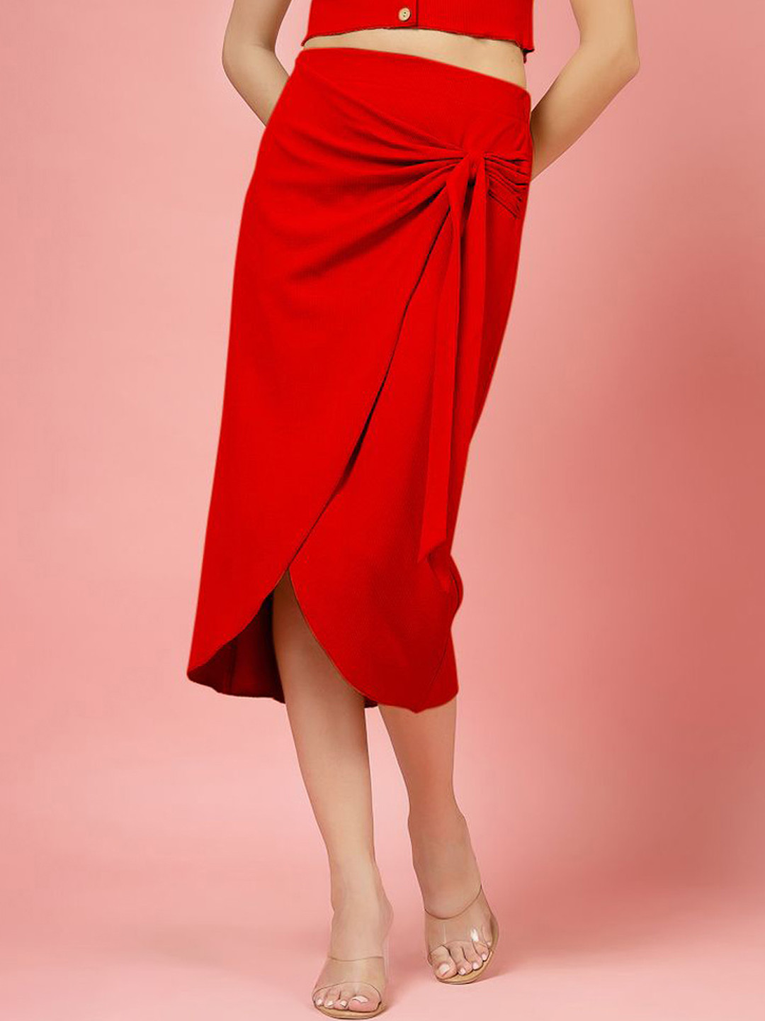Oomph! Knot-Detail Wrap Midi Skirt