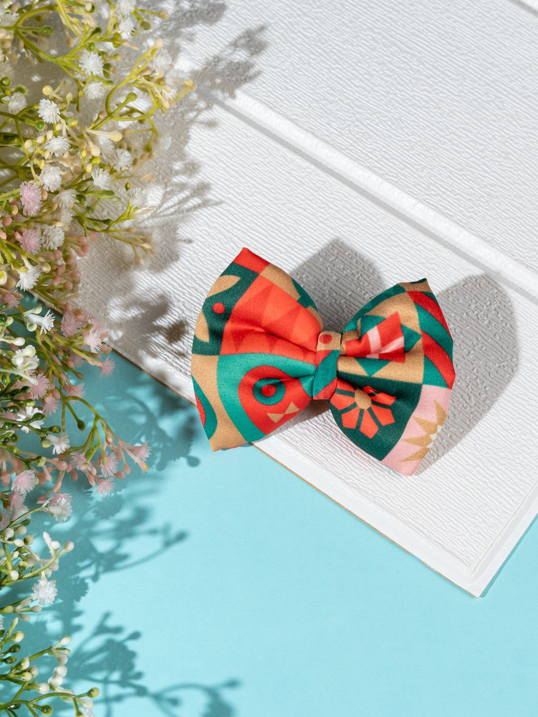 Arendelle Christmas Geometric Theme Red Hair Bow