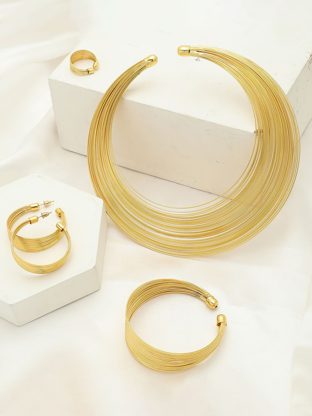 glitchez Gold-Plated Designer Jewellery Set