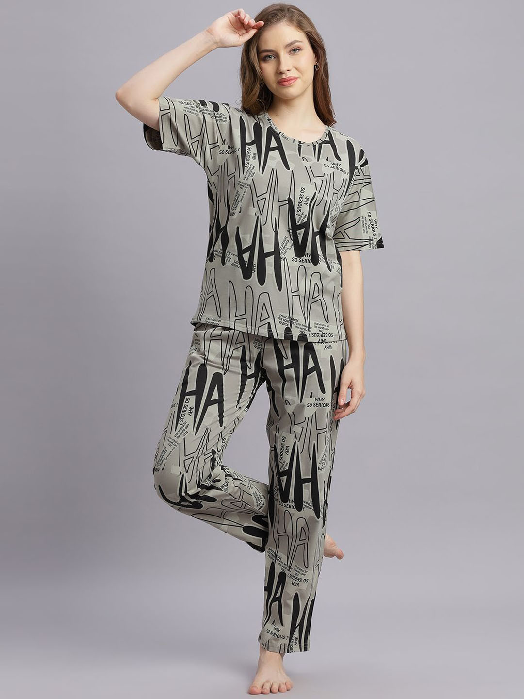DZZO Women Printed Pure Cotton Night suit