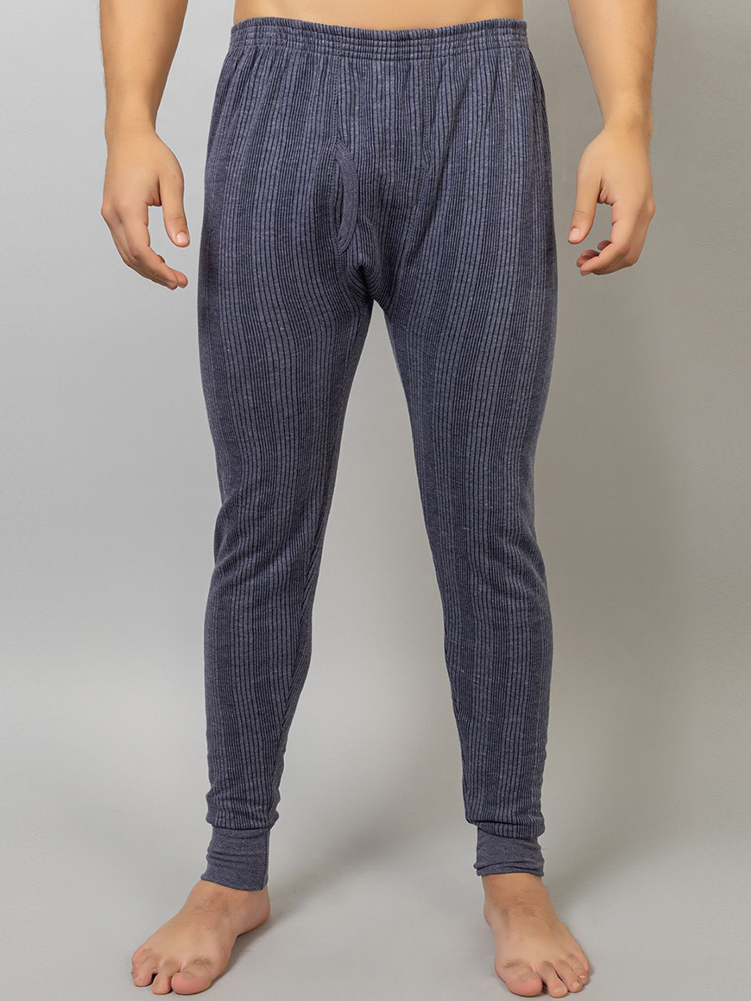 ZEFFIT Men Striped Cotton Thermal Bottoms