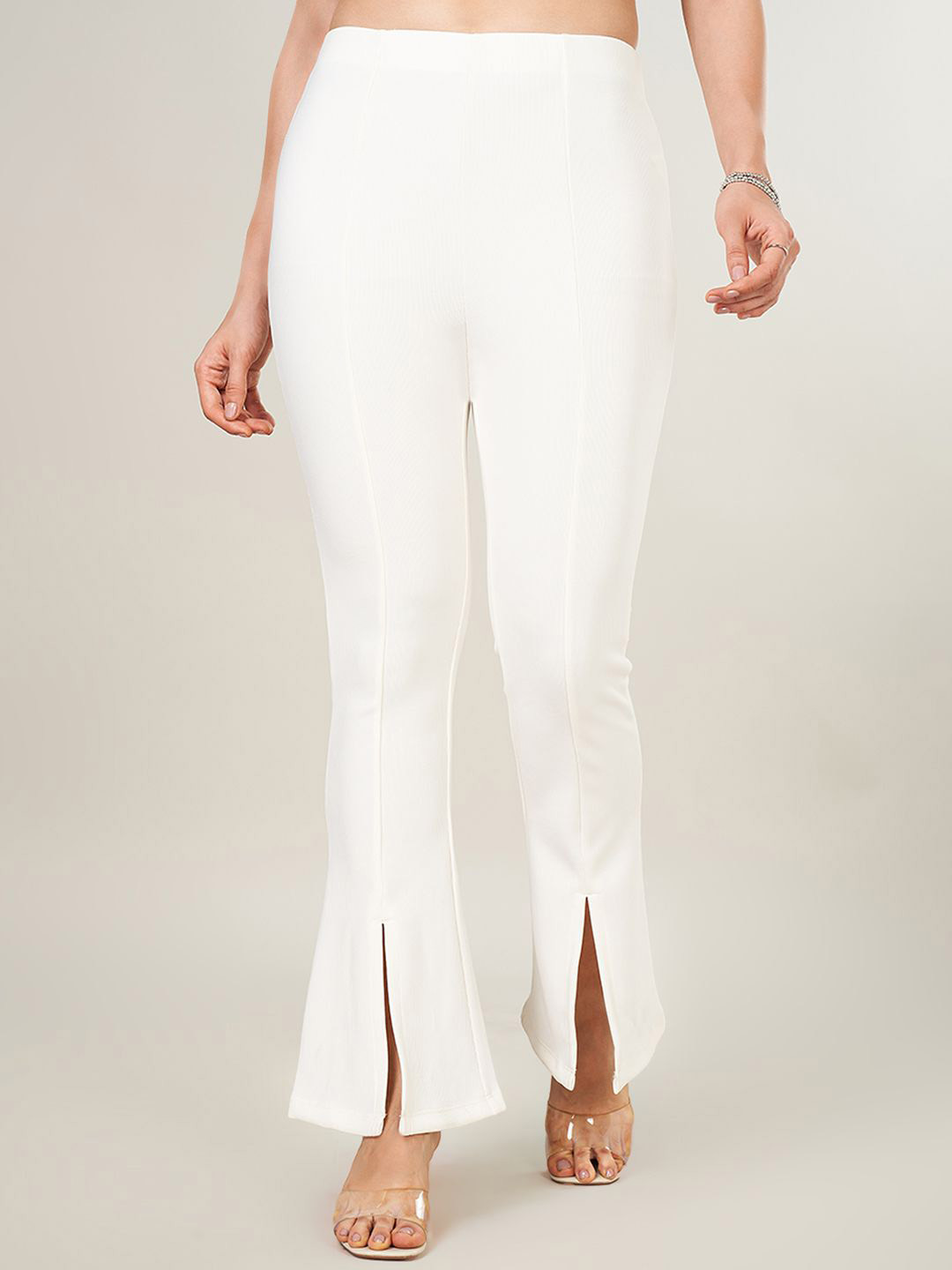 Honey by Pantaloons Women Slim Fit High-Rise Easy Wash Bootcut Trousers