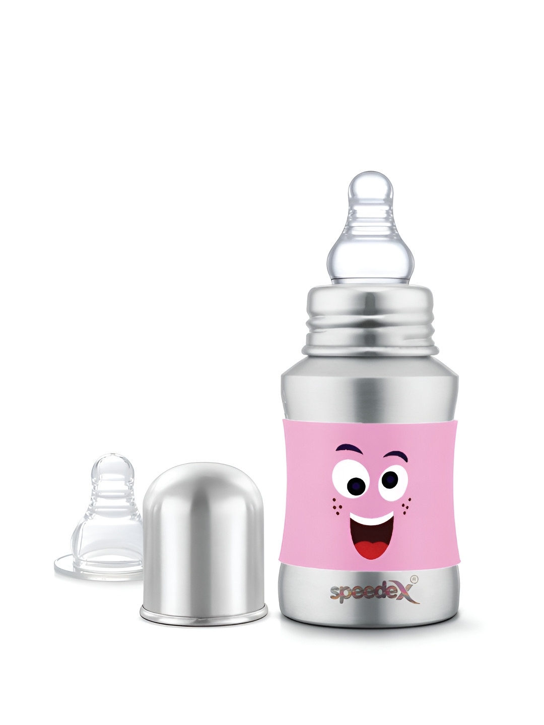 Speedex Pink Conversational Stainless Steel Spill Proof Water Bottle - 140ml