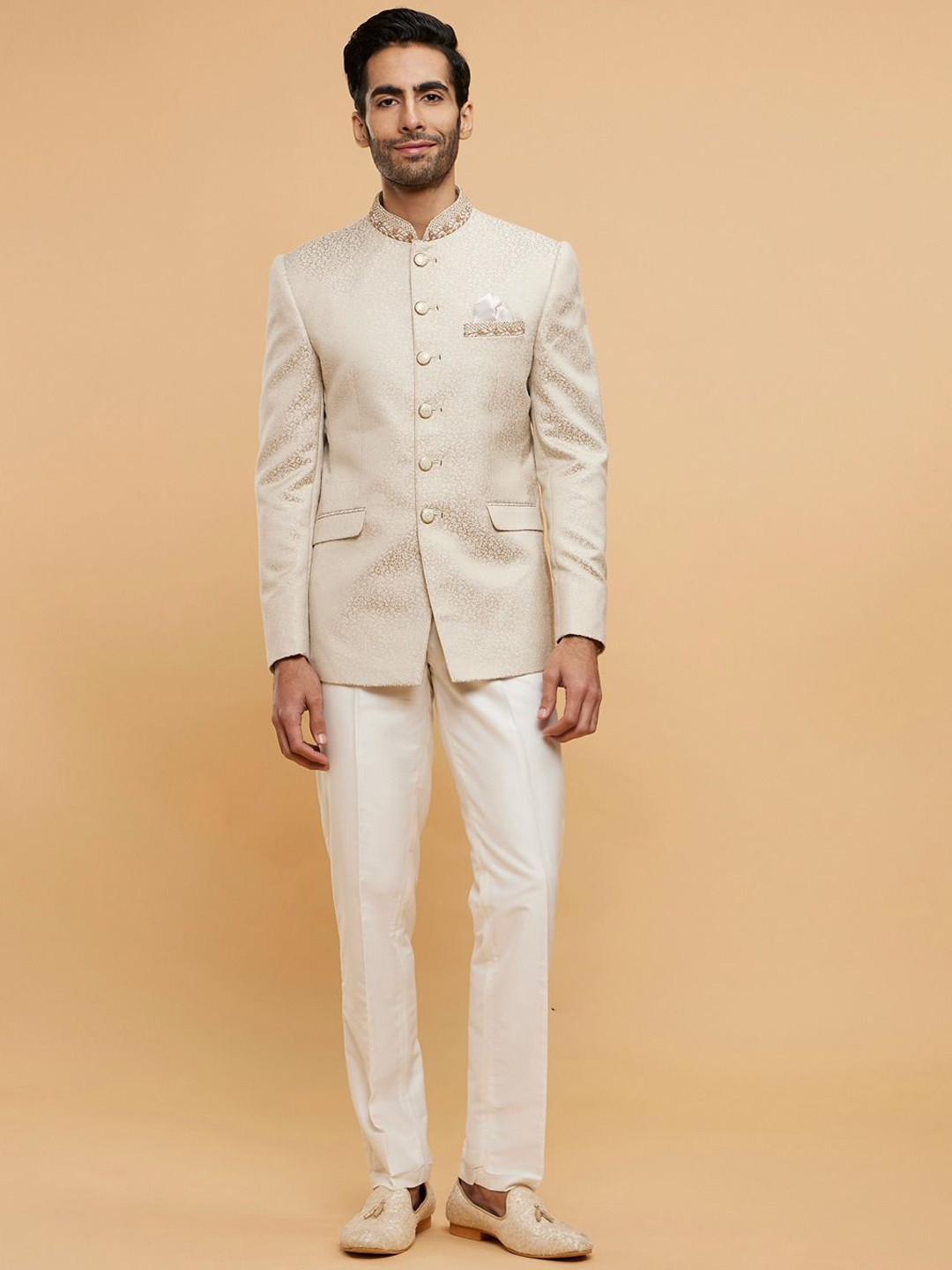 Twamev Men Self Design Suit Set