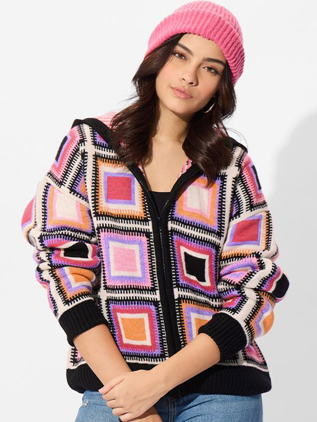 The Souled Store Women Colourblocked with Zip Detail Detail