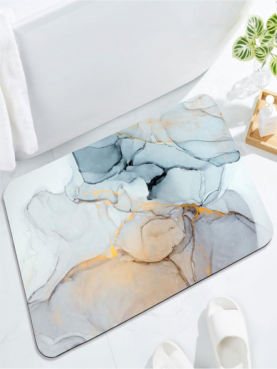 House of Quirk Non-Slip Quick Dry Absorbent Rubber Bathroom Rugs