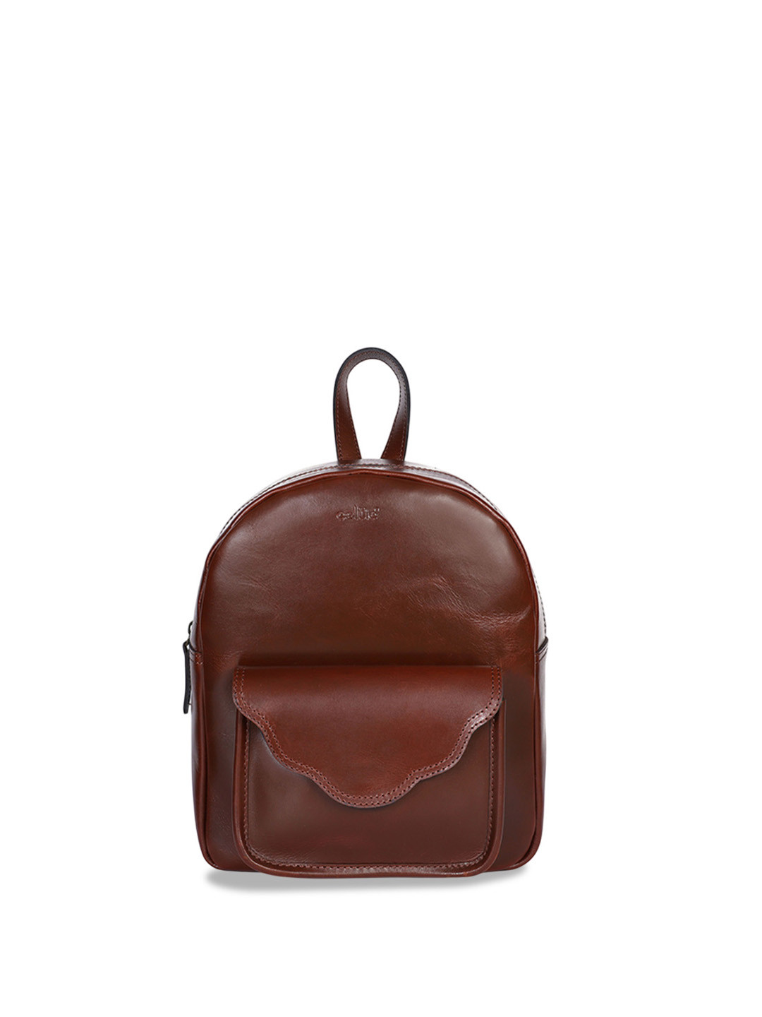 Celtic Brown Leather Structured Shoulder Bag Classic Design with Zip Closure