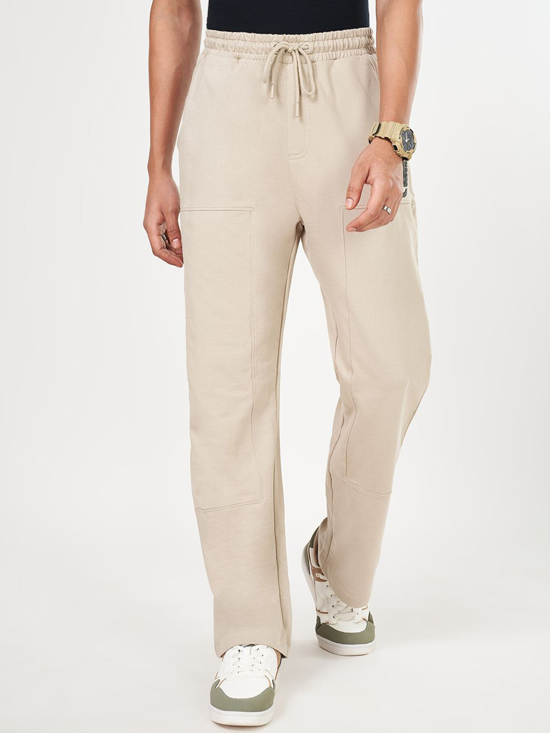 SF JEANS by Pantaloons Men Pure Cotton Graphic Printed Track Pant