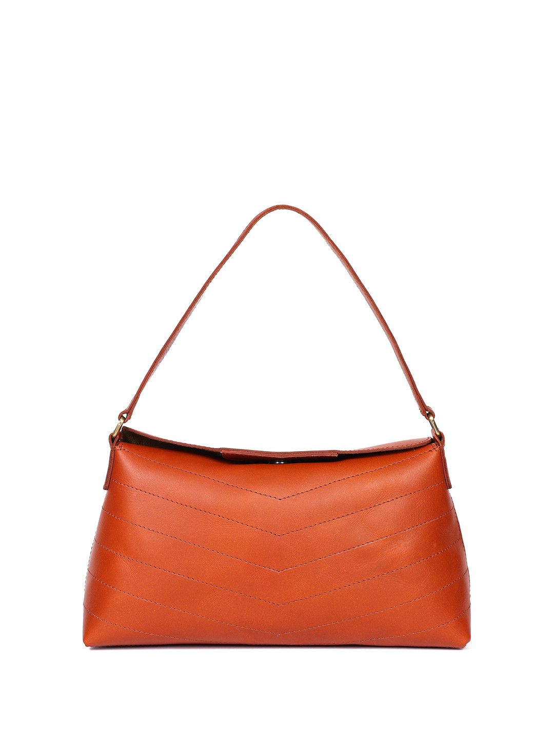 Celtic Tan Solid Structured Leather Sling Bag with Multiple Compartments