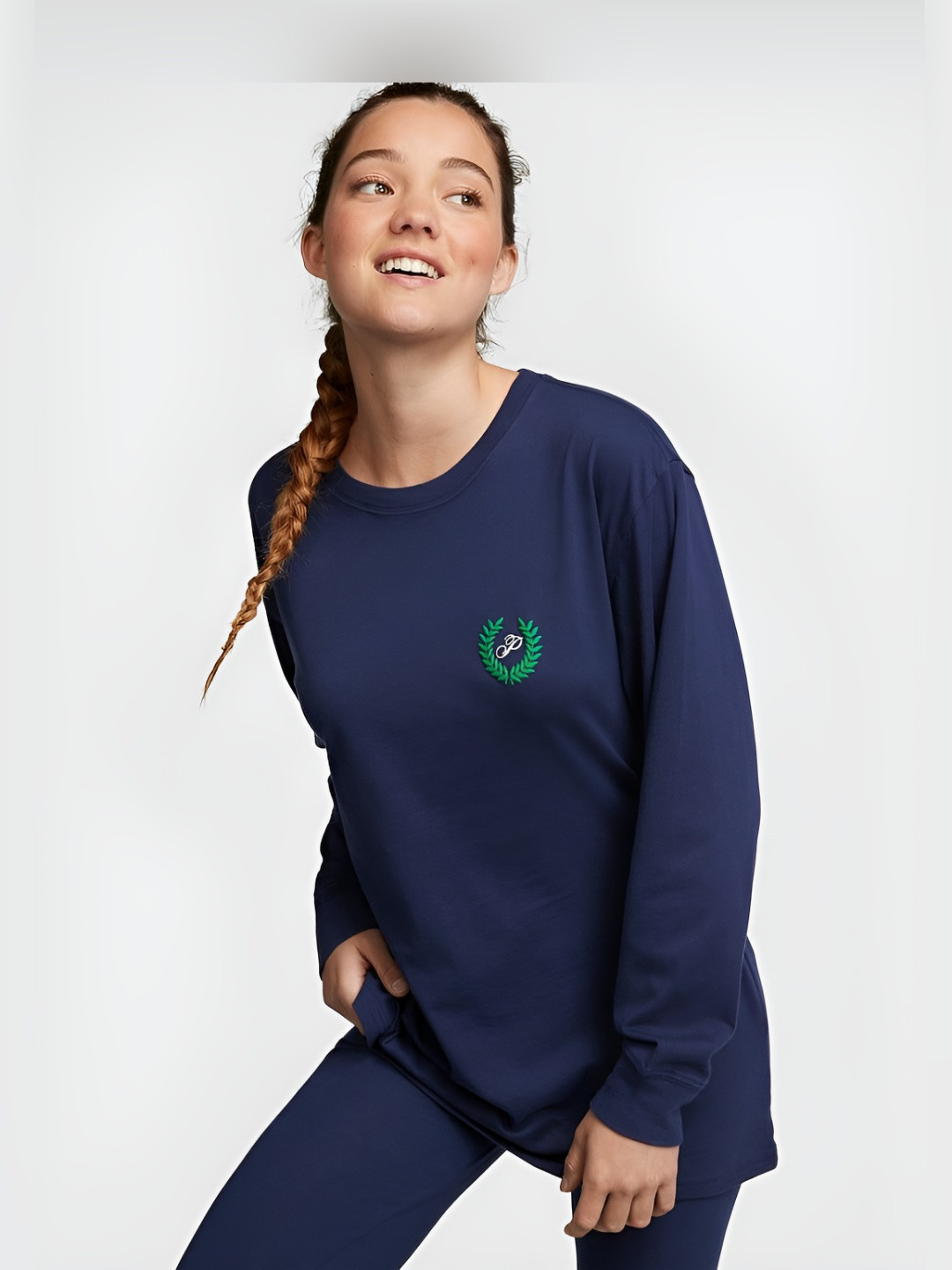 Victoria's Secret PINK Oversized Long-Sleeve Campus Tee