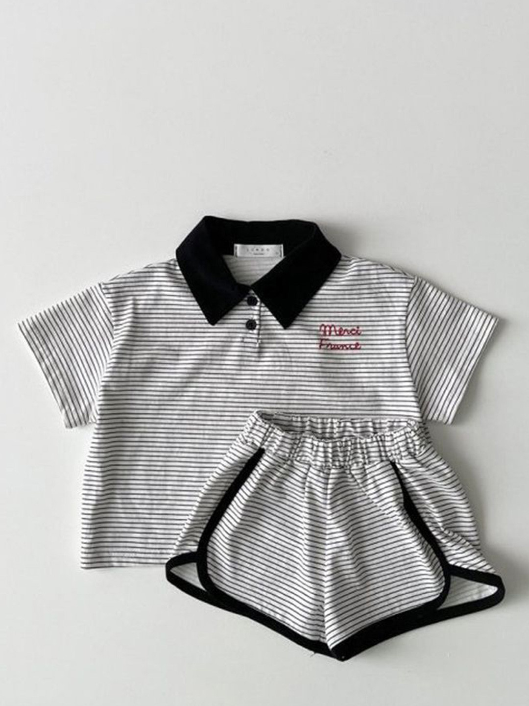 LULU & SKY Unisex Kids Striped T-shirt with Shorts