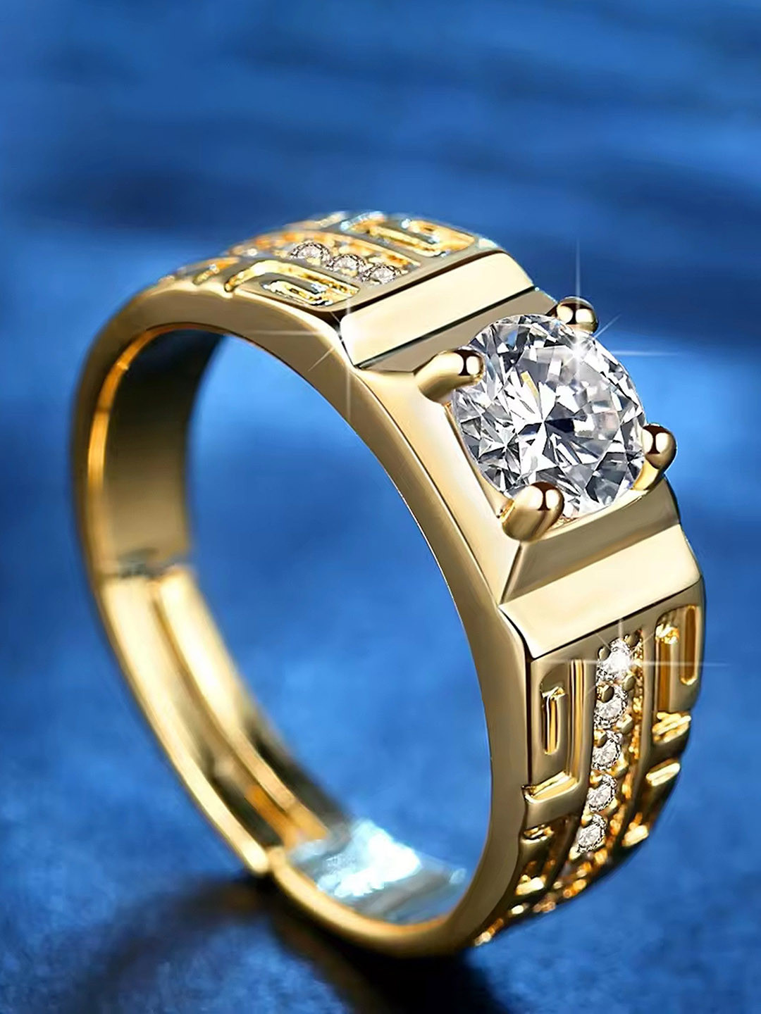 Lila AD-Studded Adjustable Finger Ring