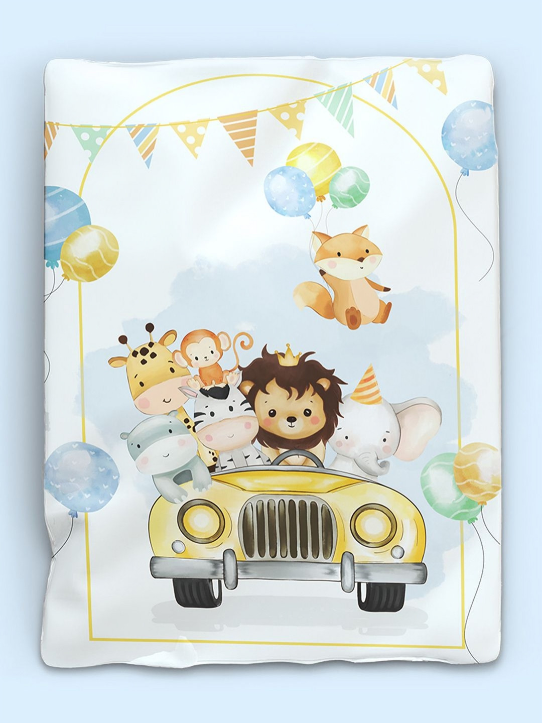 Fancy Fluff Blue & Yellow Cartoon Characters AC Room Single Bed Quilt
