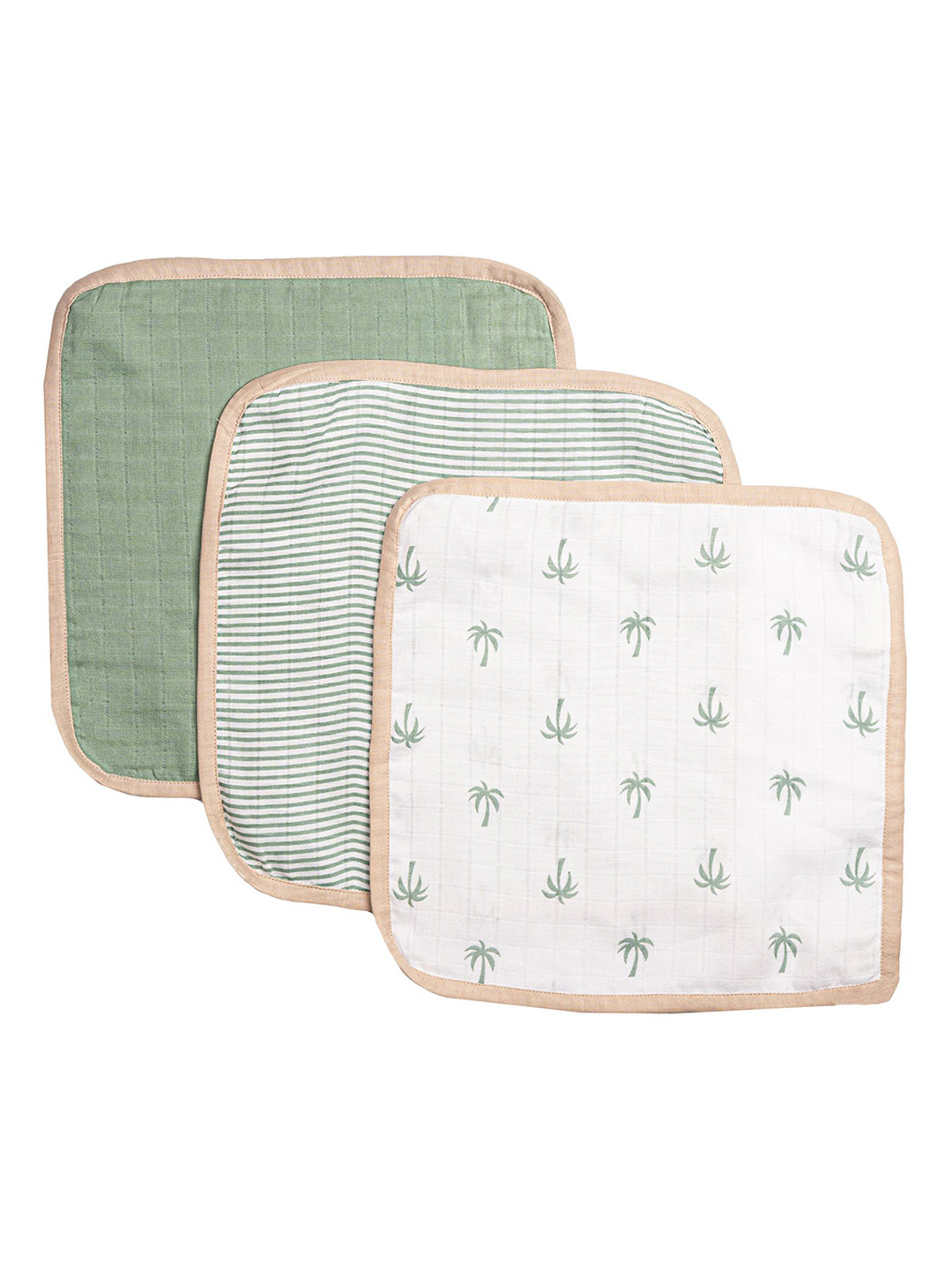 Masilo Infants 3-Pcs Organic Muslin Washcloths