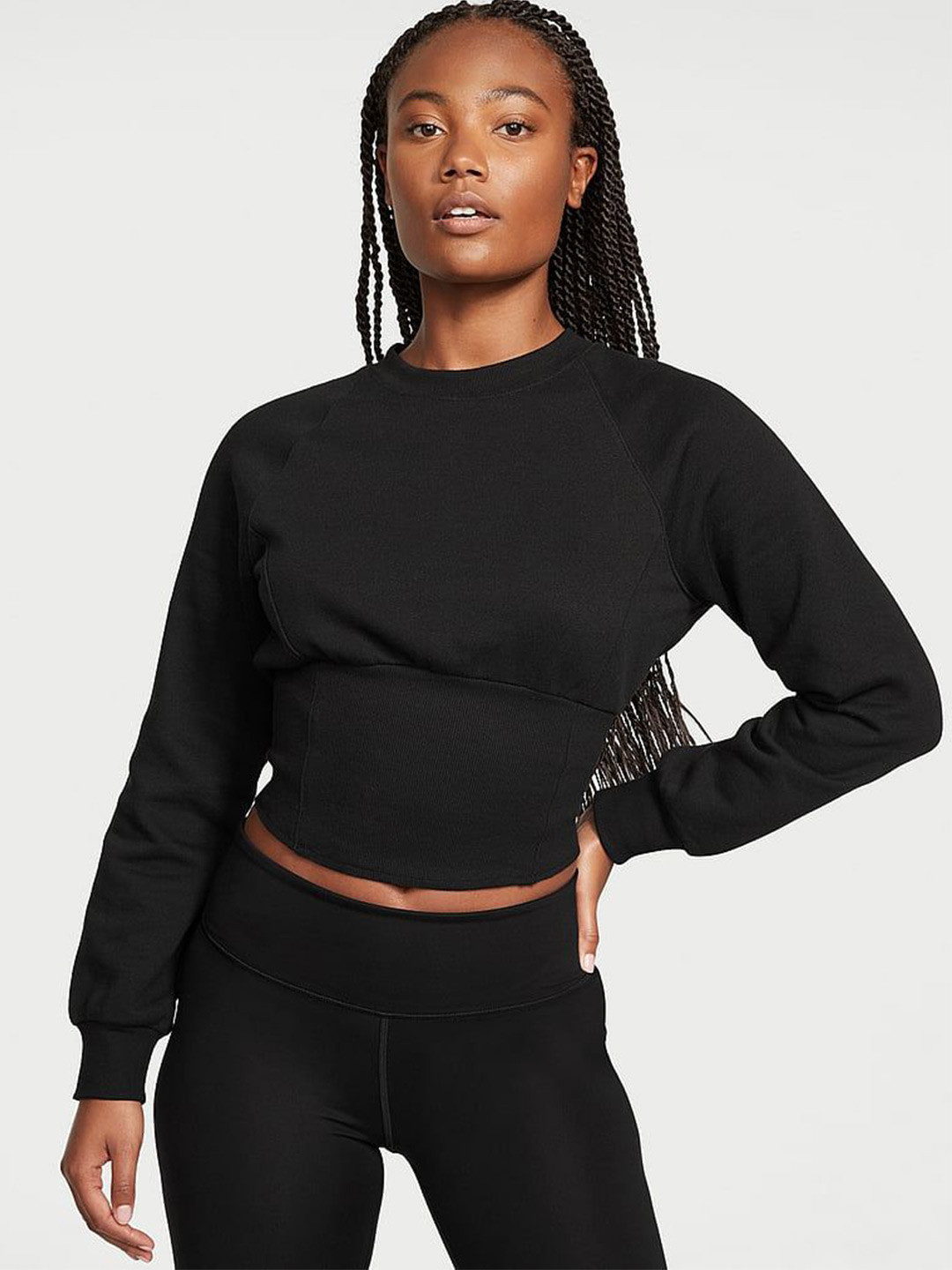 Victoria's Secret Cotton Fleece Corset Crewneck