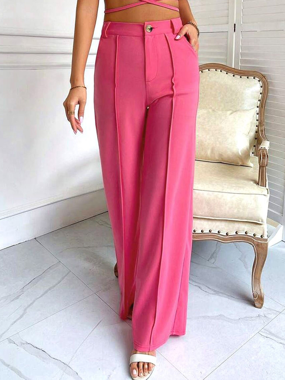 Stylecast X Slyck Button Closure Regular Fit Trouser