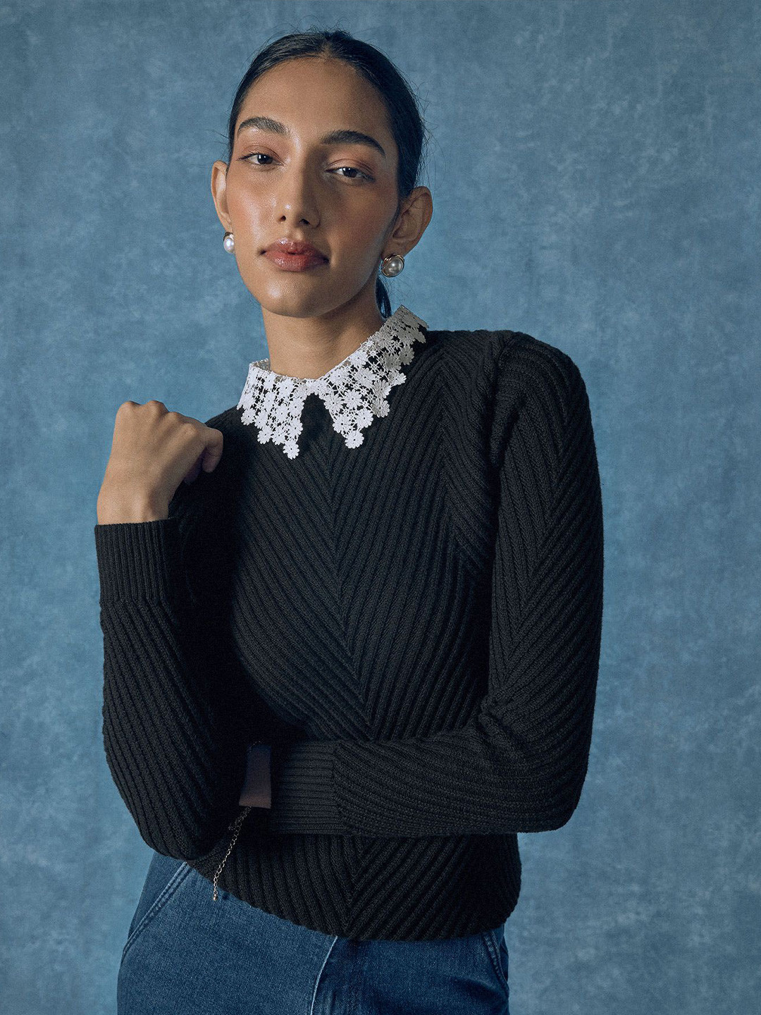 The Label Life Women Peter Pan Collar Cotton Top