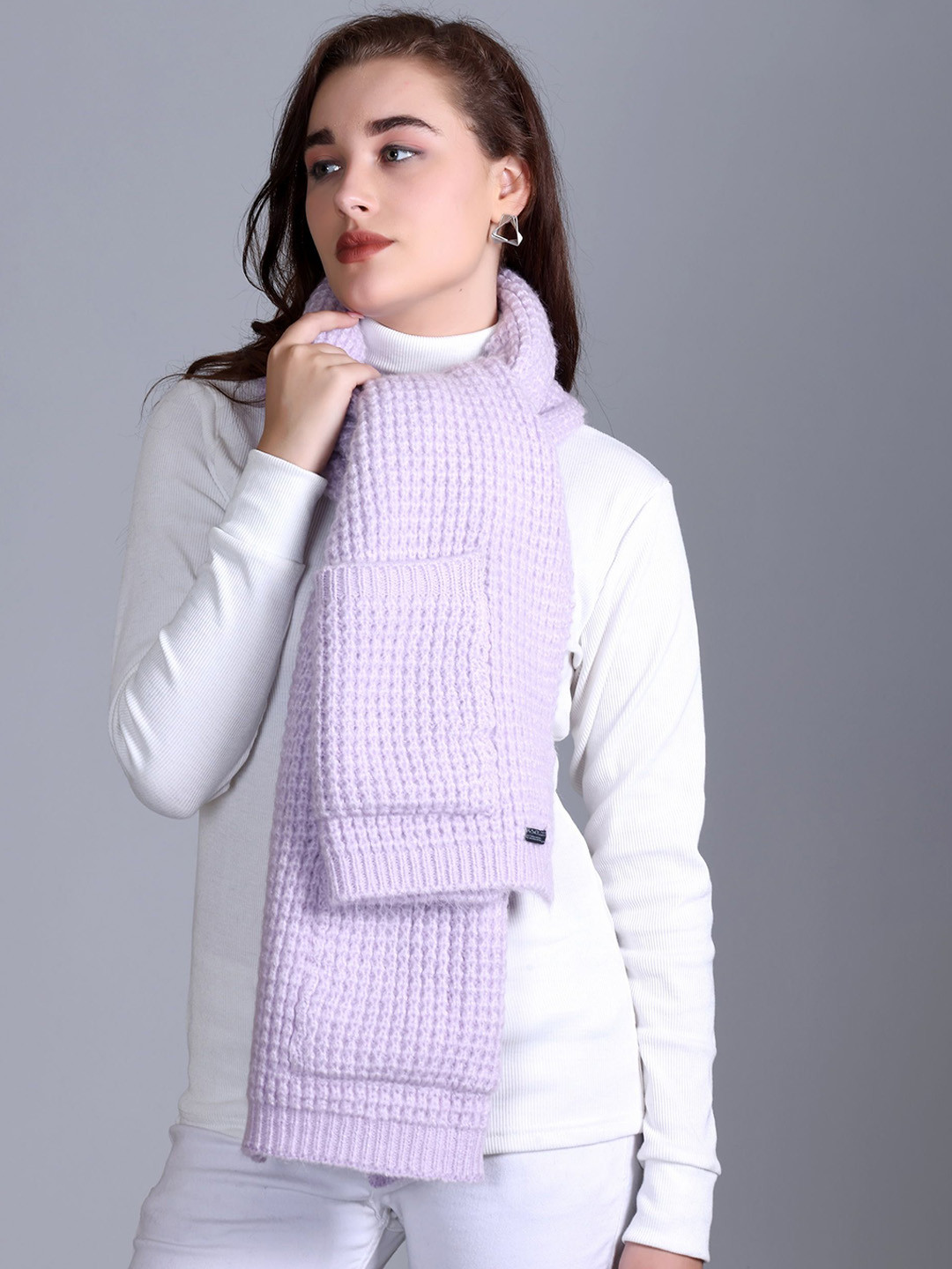 513 Women Self Designed Scarf Wrap Muffler With Hand Warmer Pockets