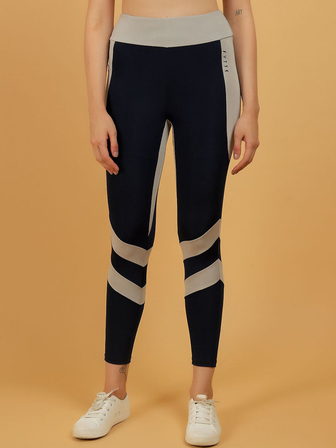 N-Gal Women Dry Fit Cross Stripe Athletic Sports Tights