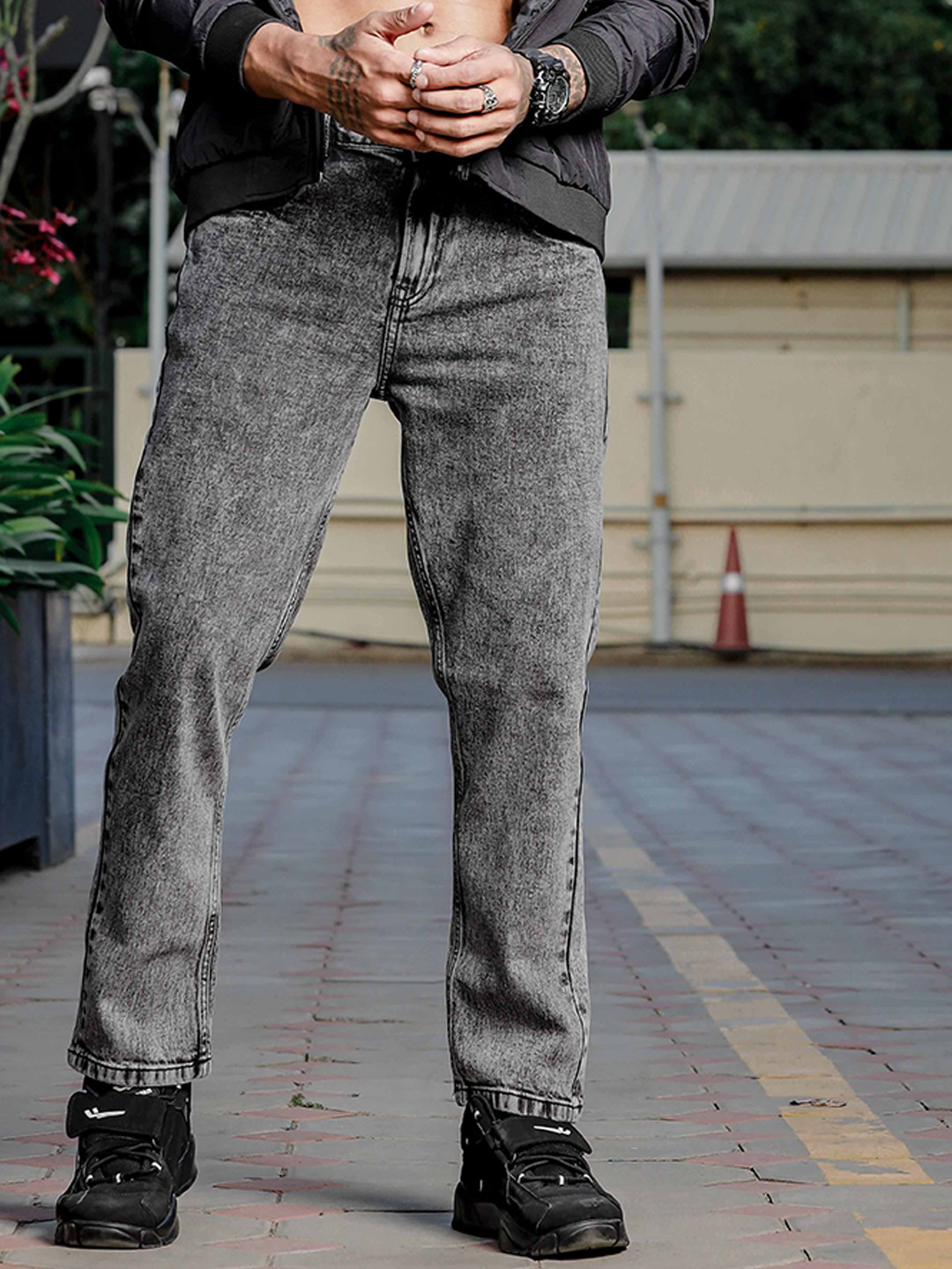 W.T.F - Witnessing True Fashion Men Pure Cotton Relaxed Fit Mid Rise Jeans