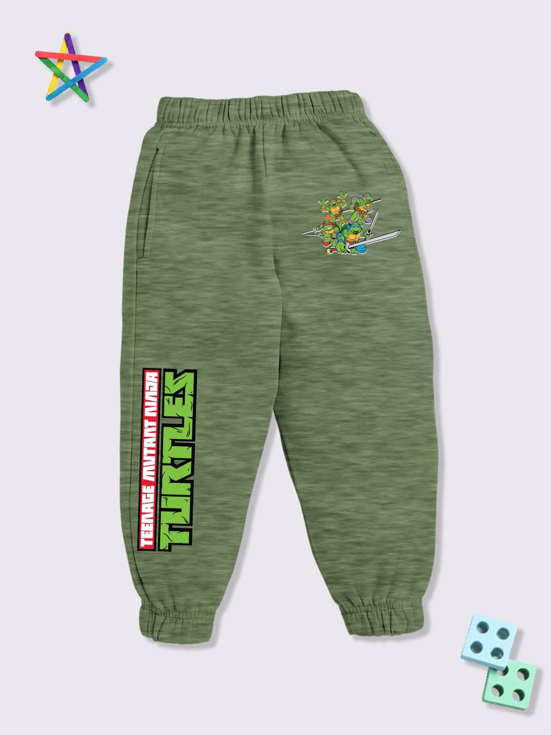 YK X Minute Mirth Boys Ninja Turtles Printed Joggers