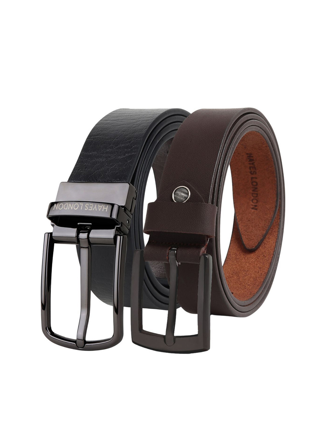 Hayes London Men Formal Belts Combo Pack of 2 Premium Genuine Leather Belt